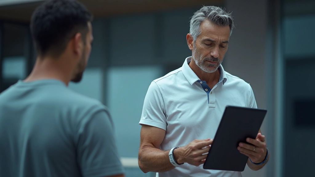 مدرب يشرح استراتيجيات اللعب المتقدمة باستخدام لوحة تحليل